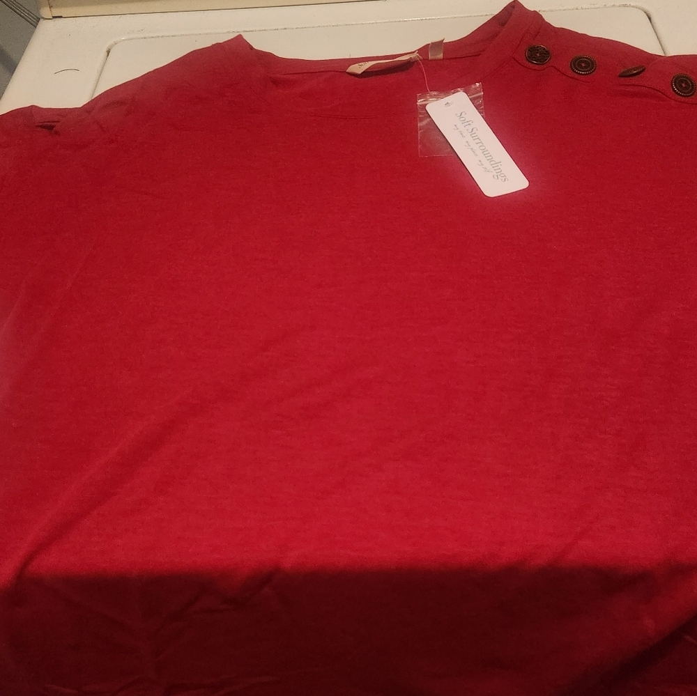 Soft Surroundings Red Tunic Sweater - Picture 8 of 8